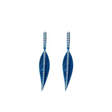 Blue Rhodium Leaf Earrings