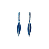 Blue Rhodium Leaf Earrings