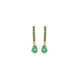 Pear Emerald on Emerald Hoop