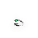 Emerald and Black Diamonds Serpent Ring