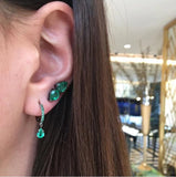 Pear Emerald on Emerald Hoop