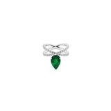 Emerald Diamond Crisscross Ring