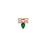 Emerald Diamond Crisscross Ring