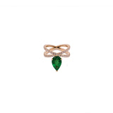 Emerald Diamond Crisscross Ring