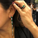 Emerald and Black Diamonds Serpent Ring