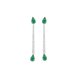 Emerald Sticks and Stones Pear Earring