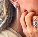 Green Heart Emerald Diamond Earring