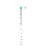 Green Heart Emerald Diamond Earring