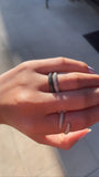 White Diamond Spiral Ring