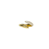 Half Spiral White Diamond Ring