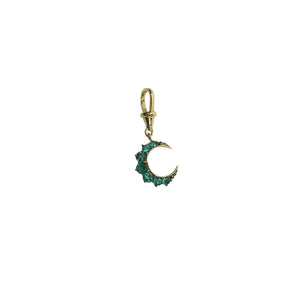Mini Emerald Crescent Charm