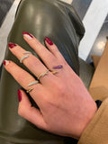 Half Spiral Pink Sapphire Ring