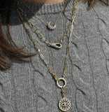 Mini White Diamonds Crescent Necklace