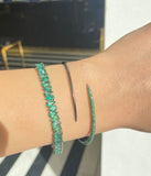 Emerald Spiral Bracelet On Black Gold