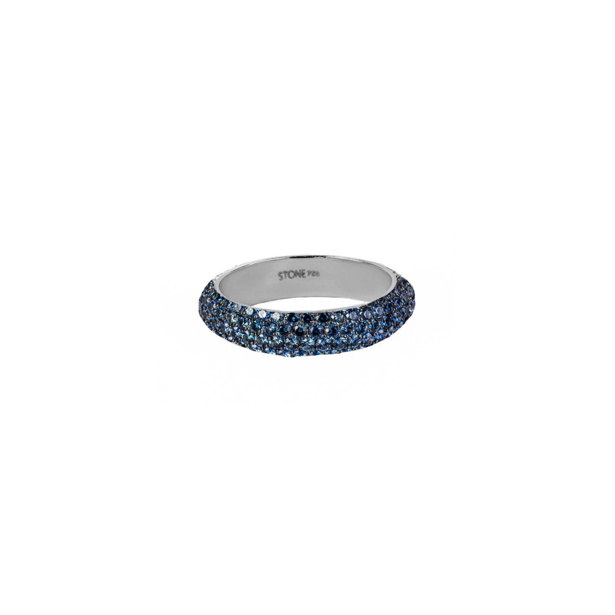 Thin Sapphire Dome Diamond Ring