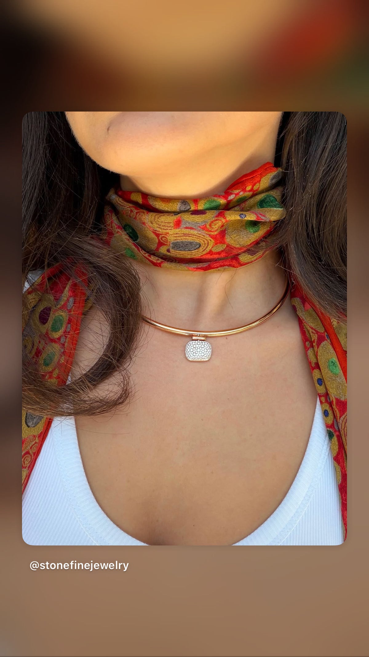 Cleo Collar With Diamond Pave Medallion