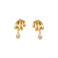 Claw Earrings - Pear Diamond Drop