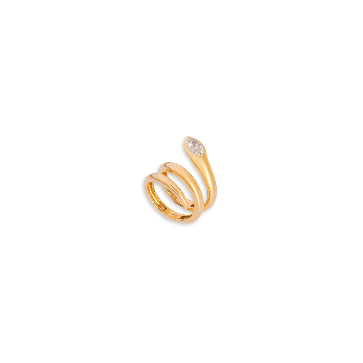 Spiral Serpent Diamond Ring