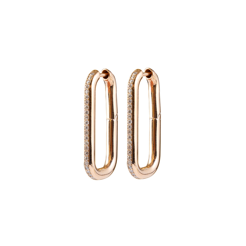 Tala White Diamond Elongated Hoops