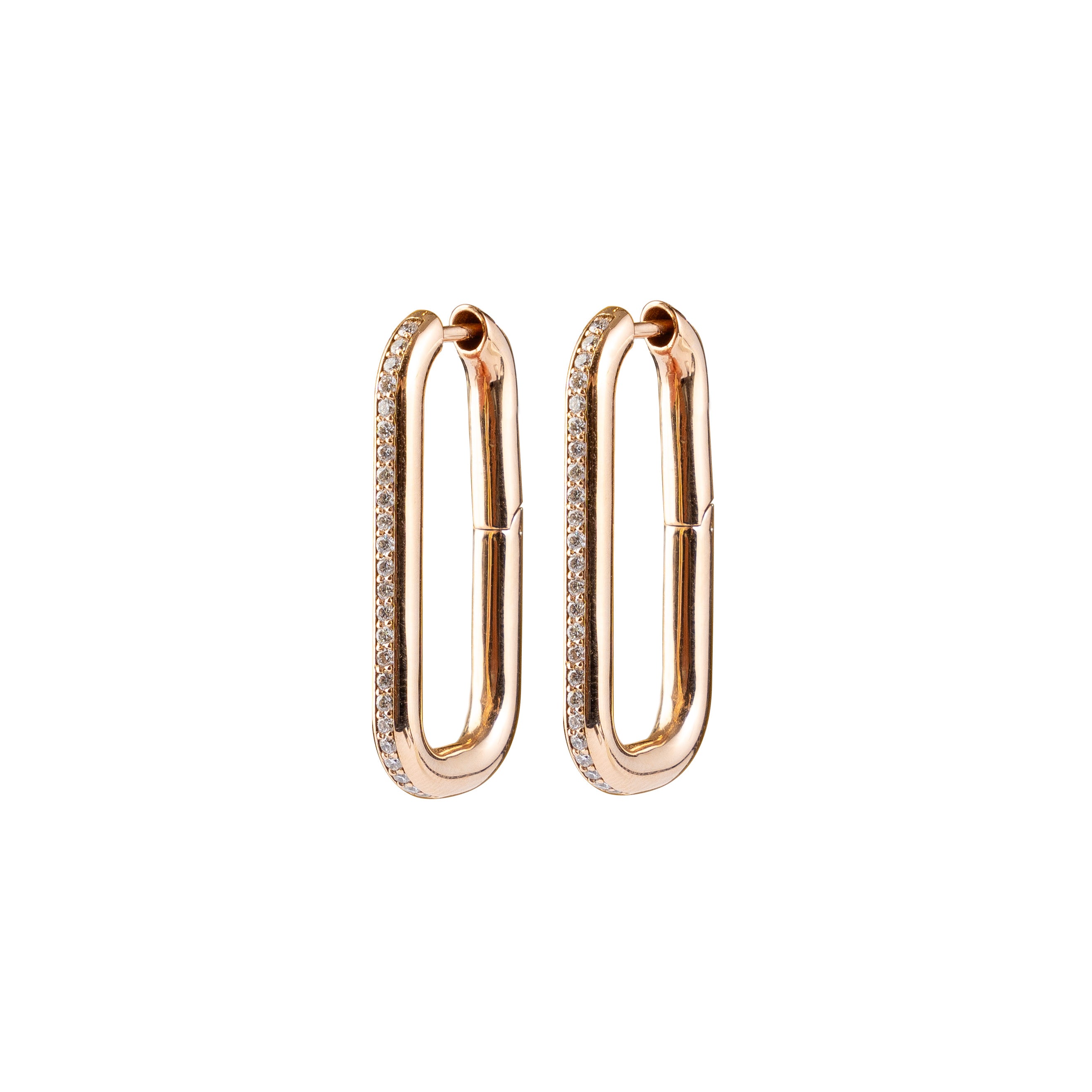 Tala White Diamond Elongated Hoops