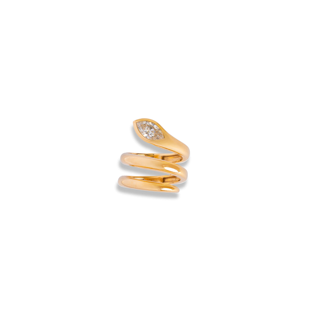 Spiral Serpent Diamond Ring