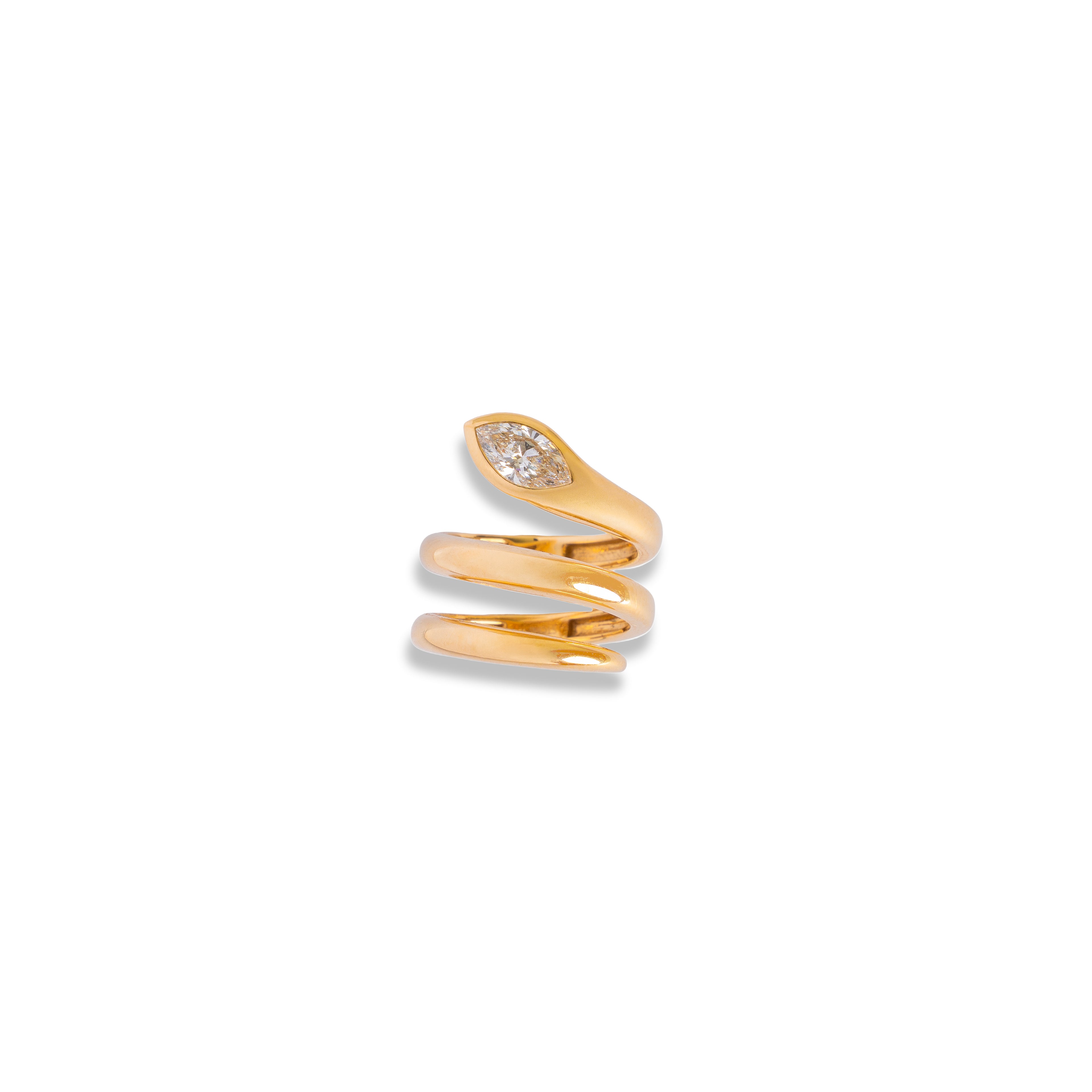Spiral Serpent Diamond Ring