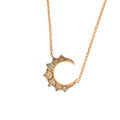 Mini Brown Diamond Crescent Necklace