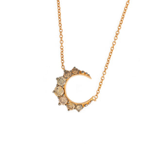 Mini Brown Diamond Crescent Necklace