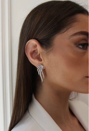 White Diamond Angel Wing Earring