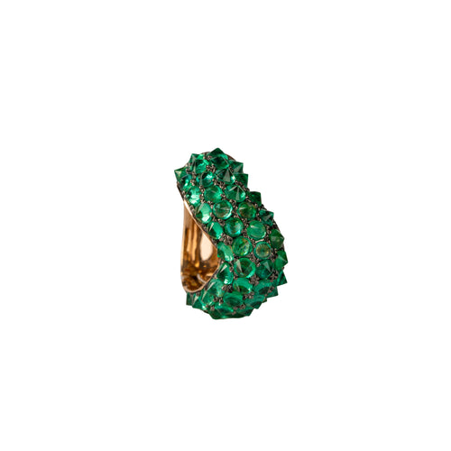 Emerald Inverted Wave Earcuff