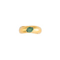 Bombe Gold Wave Ring With Emerald Oval