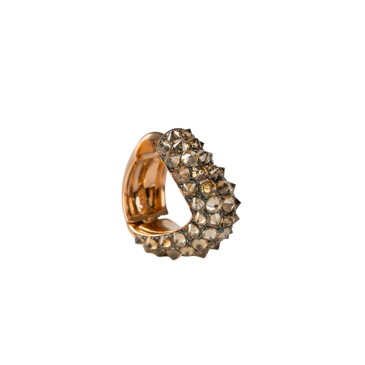 Brown Diamond Inverted Wave Earcuff