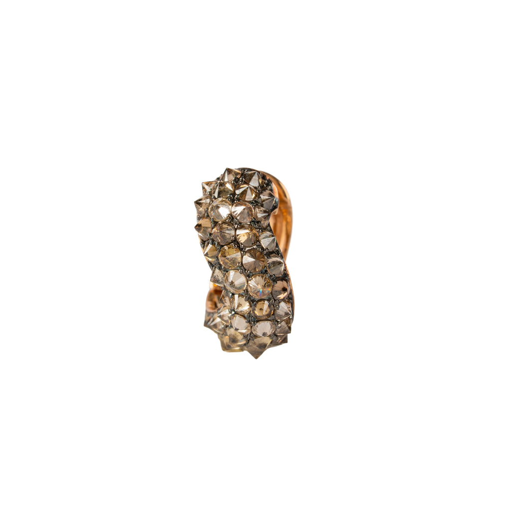 Brown Diamond Inverted Wave Earcuff