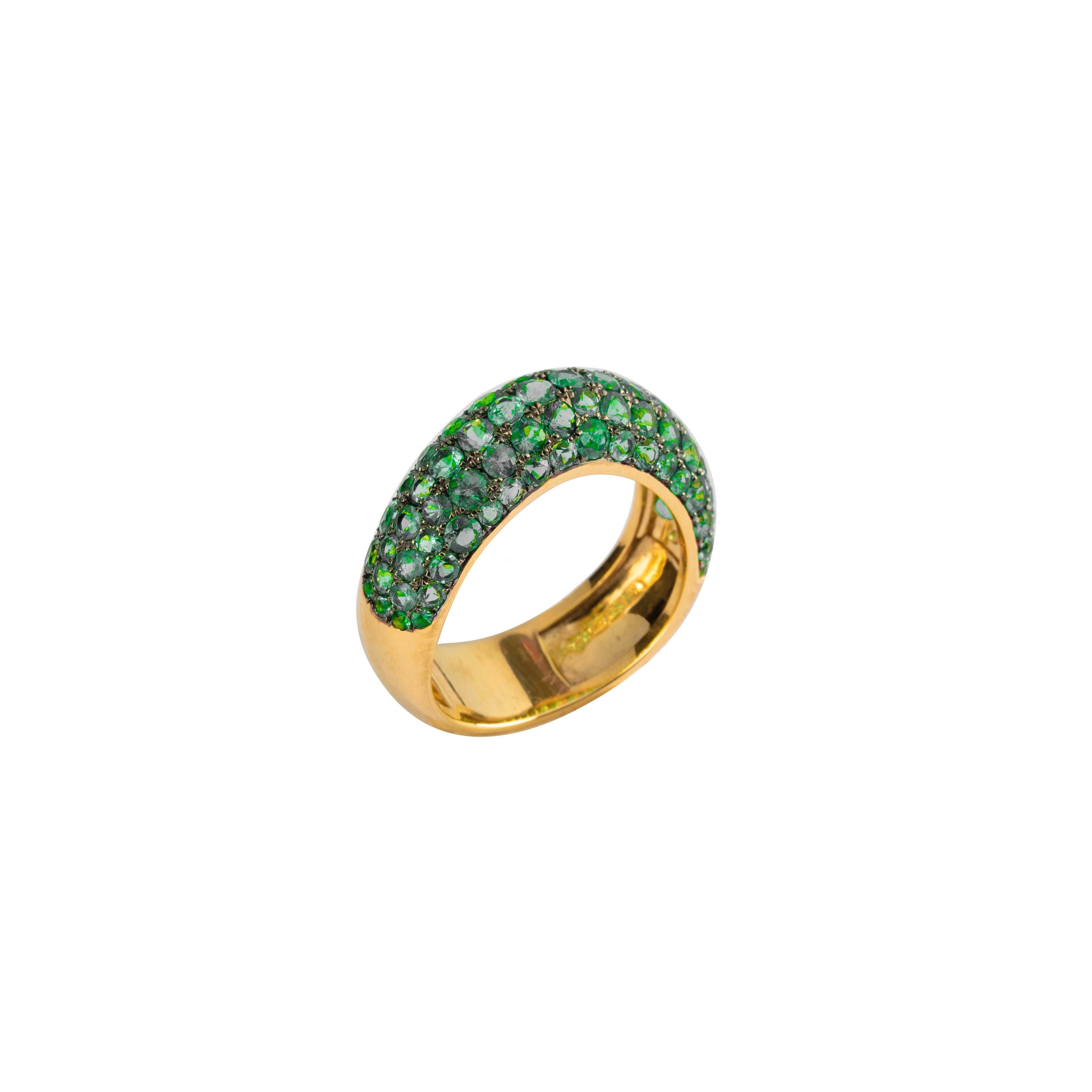 Bombe Emerald Pave Wave Ring