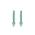 Green Rhodium Diamond Pear Hoop