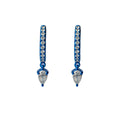 Blue Rhodium Diamond Pear Hoop