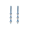 Blue Rhodium Triple Diamond Pear Hoop