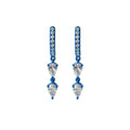 Blue Rhodium Double Diamond Pear Hoop