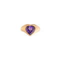 Amethyst Heart Ridged Ring