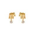Claw Earrings - Round Diamond Drop