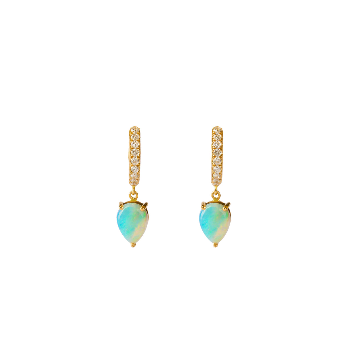 Opal Droplet Pear Hoop