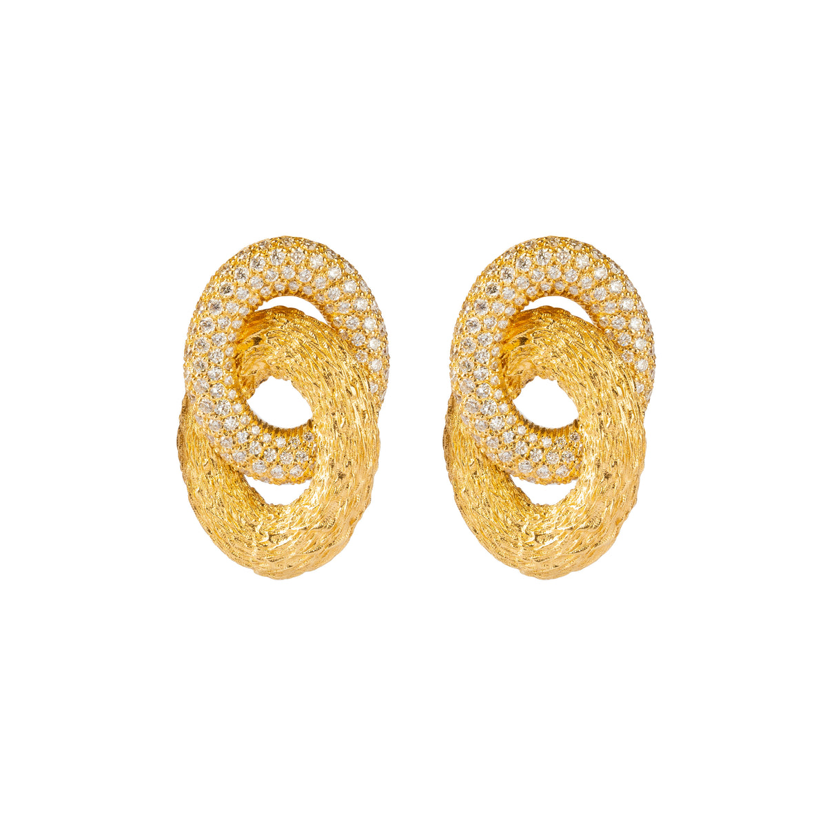 Hammered Gold Infinity Earrings