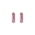 Inverted Pink Sapphire Mini Hoops