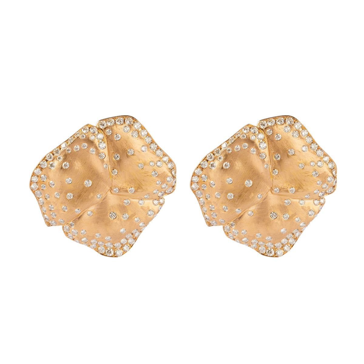 Scattered Diamond Flower Earring