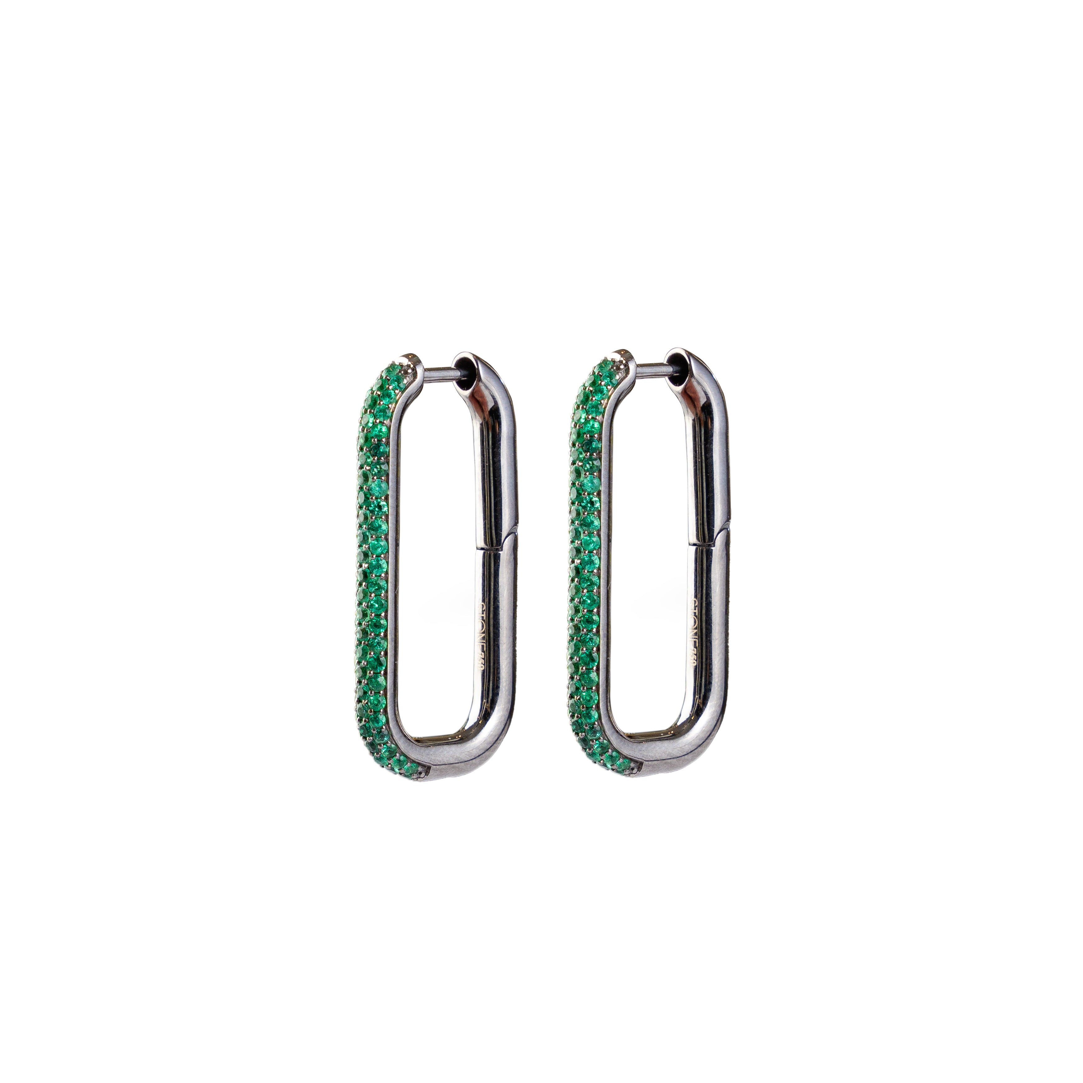 Emerald Pave Hoops