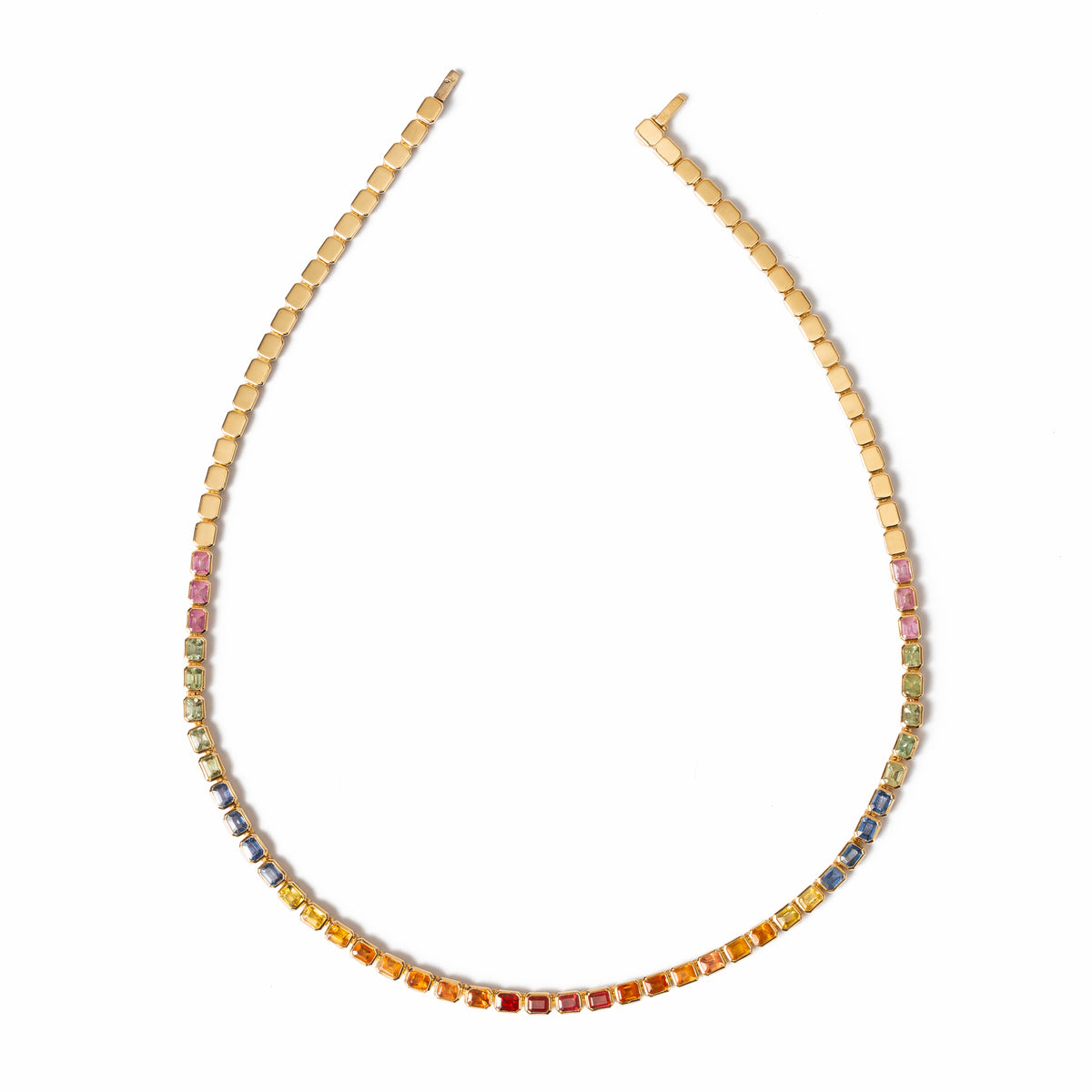 Rainbow Sapphire Bezel Rivière