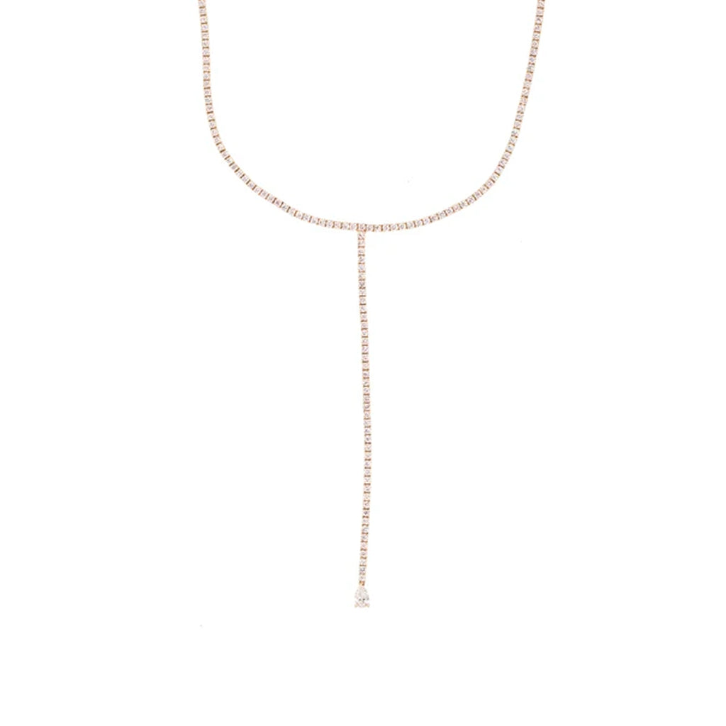 Long Pear Diamond Sliding Choker