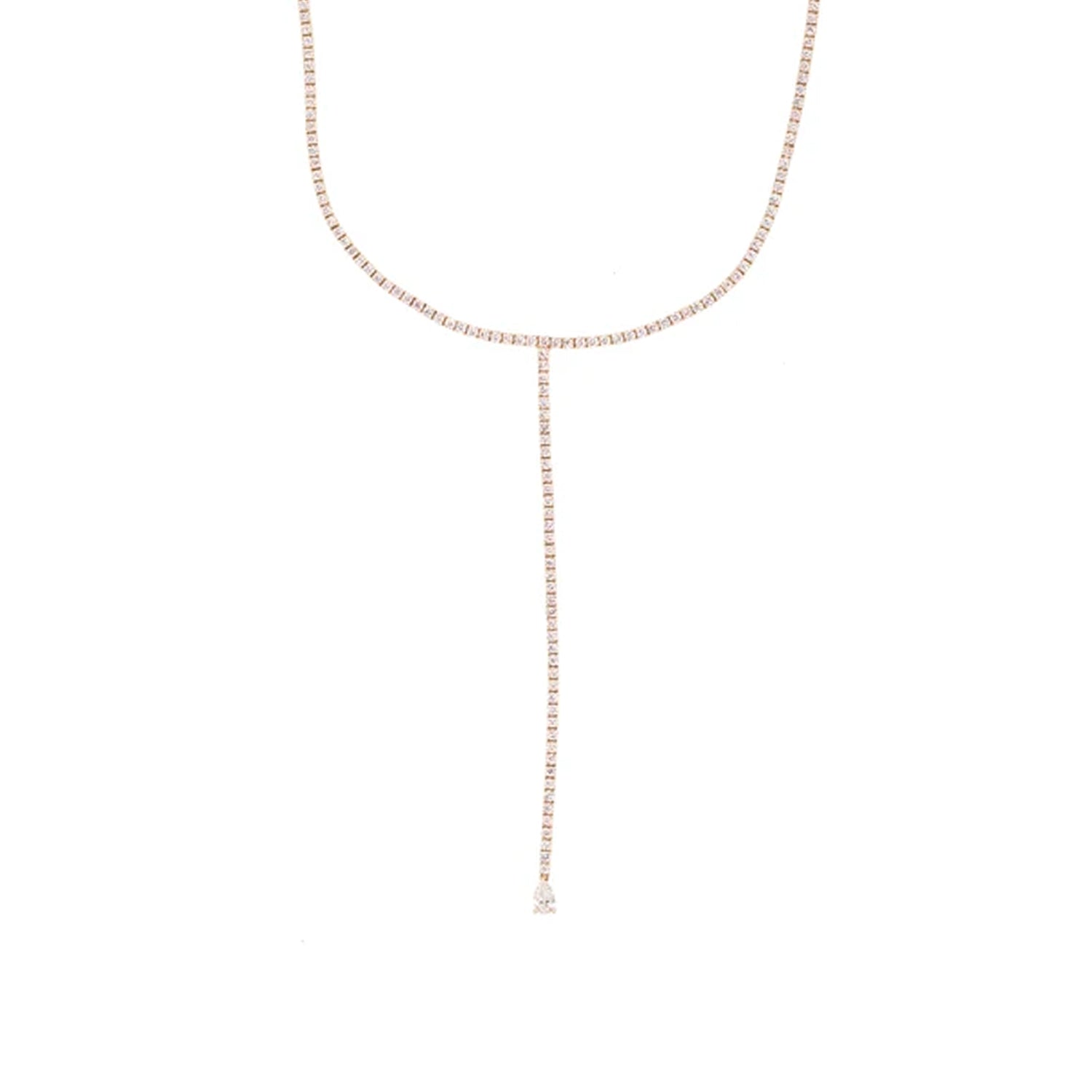Long Pear Diamond Sliding Choker