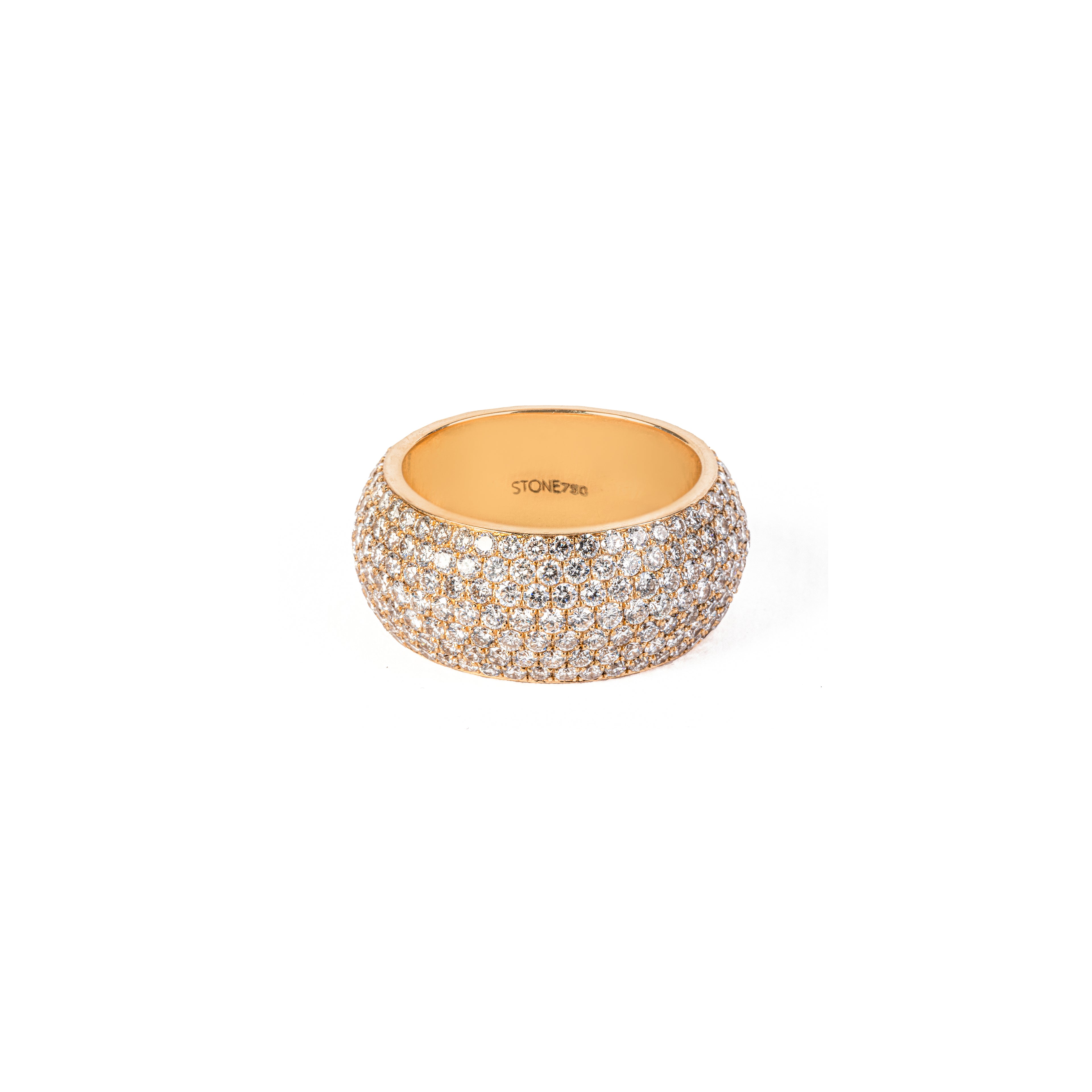 Seven Row White Diamond Dome Ring