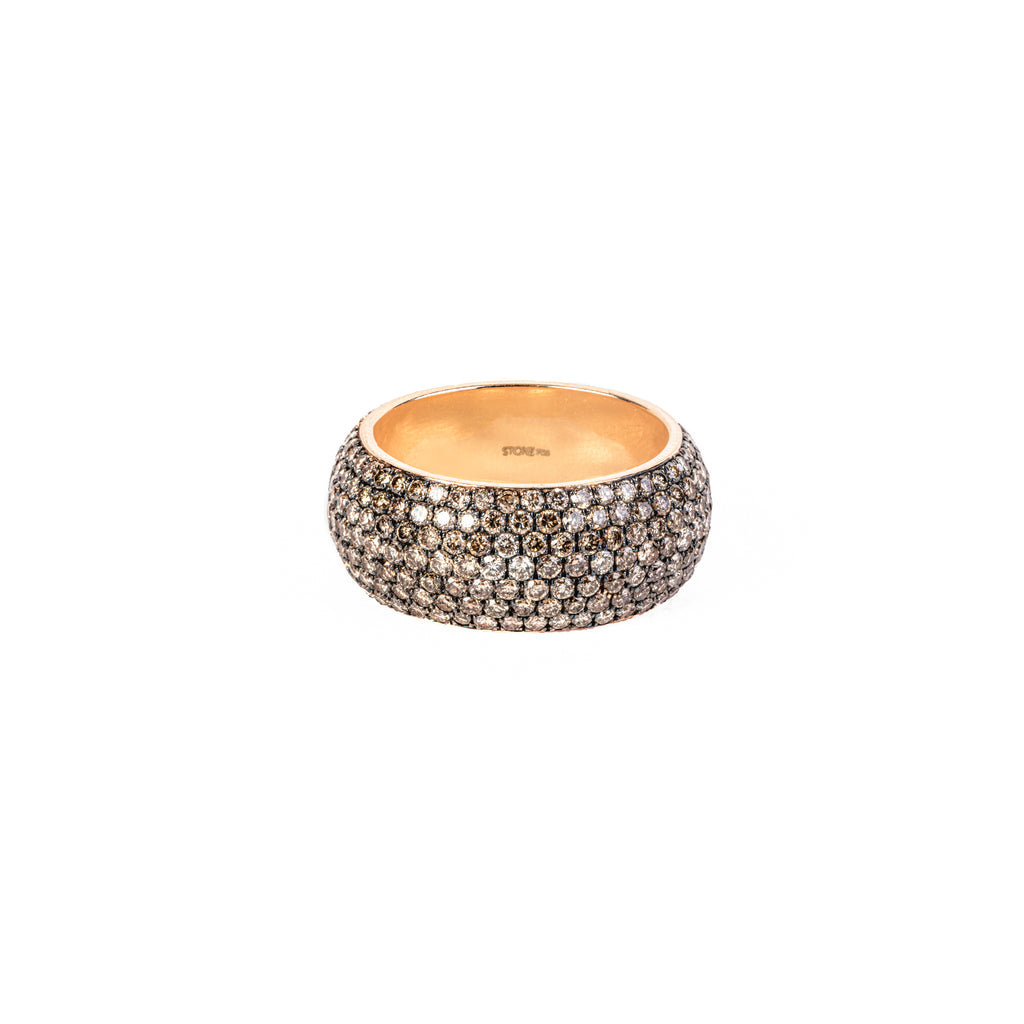 Seven Row Brown Diamond Dome Ring